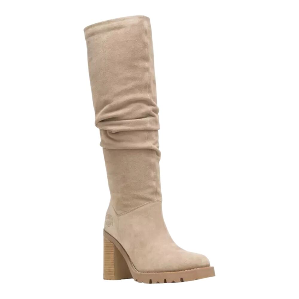 HARLEY DAVIDSON Women's Averhill Light Beige 14" Motorcycle Boots‎ D87251 Sz 9.5